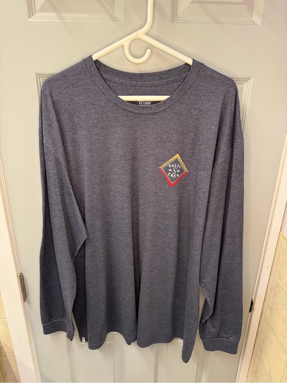 Salty Crew Heather Charcoal Long-Sleeve Logo Tee